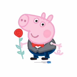 George Pig Valentine's Rose Cardboard Cutout / Standee
