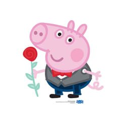 George Pig Valentine's Rose Cardboard Cutout / Standee