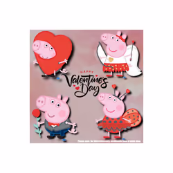 George Pig Valentine's Rose Cardboard Cutout / Standee