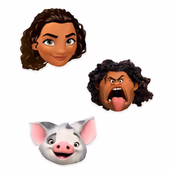 Moana Official Disney Child Size 2D Party Mask Variety 3 Pack