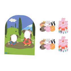 Peppa Pig and Friends Party Pack with Cardboard Stand In, Masks and Tabletops