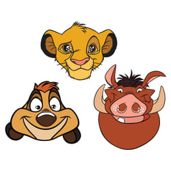 The Lion King Official Disney Variey 2D Card Party Mask 3 Pack