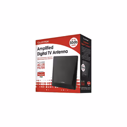 Active Indoor Panel TV Antenna Aerial with Digital Freeview Compatibility / Built-in LTE 4G Filter / Powerful Amplifier / 50dB gain / Superior