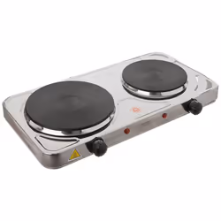 Lloytron E4203SS Kitchen Perfected Double Hotplate, 2500 W, Brushed Steel
