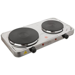 Lloytron E4203SS Kitchen Perfected Double Hotplate, 2500 W, Brushed Steel