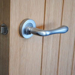 VIBE Leandro Lever on Rose Door Handle - Satin Chrome