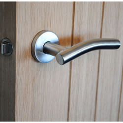 ViBE Kurva Stainless Steel Lever on Rose Handle - Satin Stainless Steel