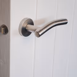 ViBE Kurva Stainless Steel Lever on Rose Handle - Satin Stainless Steel