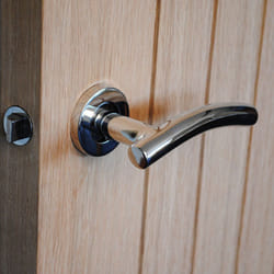 ViBE Kurva Stainless Steel Lever on Rose Handle - Polished Stainless Steel