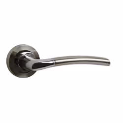 ViBE IOS Lever on Rose Door Handle in a Dual Finish