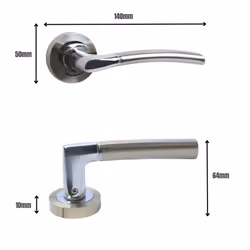 ViBE IOS Lever on Rose Door Handle in a Dual Finish