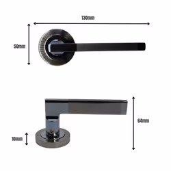ViBE Naxos Lever on Rose Door Handle in a Dual Finish