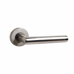 ViBE Dubel Lever on Rose Handle in a Dual Finish