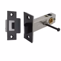Premium Privacy Button Tubular Latch 57mm Backset - Matt Black
