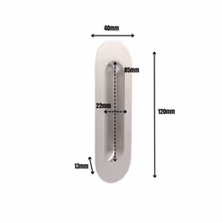 Oval Flush Pull Satin/Polished Stainless Steel - Satin Stainless Steel