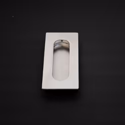Oblong Flush Pull Satin/Polished Stainless Steel - Polished Stainless Steel, Round
