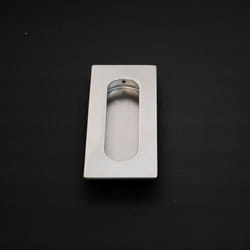 Oblong Flush Pull Satin/Polished Stainless Steel - Polished Stainless Steel, Round