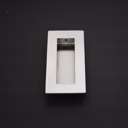 Oblong Flush Pull Satin/Polished Stainless Steel - Polished Stainless Steel, Square