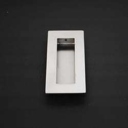 Oblong Flush Pull Satin/Polished Stainless Steel - Polished Stainless Steel, Square