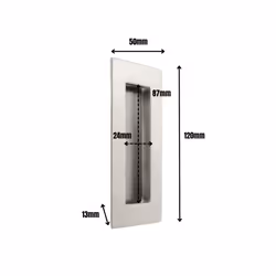 Oblong Flush Pull Satin/Polished Stainless Steel - Polished Stainless Steel, Square