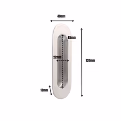 Oval Flush Pull Satin/Polished Stainless Steel - Polished Stainless Steel