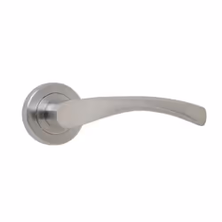 VIBE Design Twirl Lever on Rose Door Handle - Satin Chrome