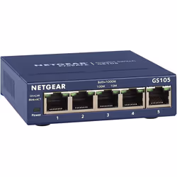 NETGEAR 5 Port Gigabit Ethernet Unmanaged Network Switch (GS105UK) - Ethernet Splitter, Plug-and-Play, Desktop or Wall Mount  ...