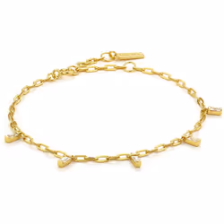 ANIA HAIE 925 Sterling Silver Trendy Minimal Cubic Zirconia Baguette Cable Chain Bracelet