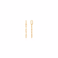 ANIA HAIE 925 Sterling Silver Long Minimal Cable Link Earrings