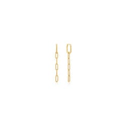ANIA HAIE 925 Sterling Silver Long Minimal Cable Link Earrings