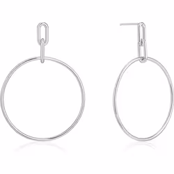 925 Sterling Silver Thin Dangly Cable Link Drop Hoop Earrings for Women