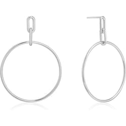 925 Sterling Silver Thin Dangly Cable Link Drop Hoop Earrings for Women