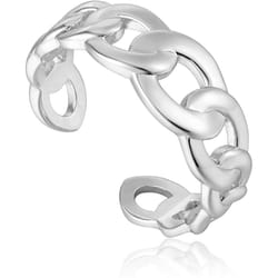 ANIA HAIE 925 Sterling Silver Thin Open Chain Open Adjustable Chain Stacking Ring