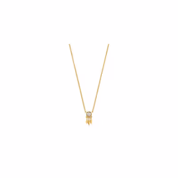 ANIA HAIE 925 Sterling Silver Edgy Labradorite Stone Fringe Pendant Necklace, 14kt Gold Plated