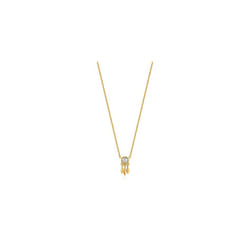 ANIA HAIE 925 Sterling Silver Edgy Labradorite Stone Fringe Pendant Necklace, 14kt Gold Plated