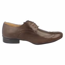Mens Maverick Flat Lace Up Shoe Brogue - UK 9, Brown