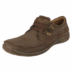 Mens Maverick Flat Lace Up Shoe With Metal Trim Detail - UK 7, Brown