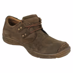 Mens Maverick Flat Lace Up Shoe With Metal Trim Detail - UK 7, Brown
