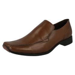 ) Mens Maverick Low Heel Formal Shoes - UK 8, Tan (Brown