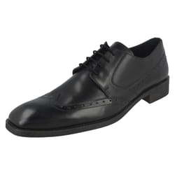 Mens Maverick Low Heel Lace Up Brogue Shoes - UK 8, Black