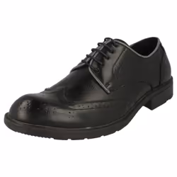 Mens Maverick Low Heel Brogue Lace Up Shoes - UK 9, Black