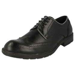 Mens Maverick Low Heel Brogue Lace Up Shoes - UK 10, Black