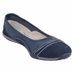 ) Ladies Down To Earth Flat Ballerina Shoes - UK 5, Navy (Blue