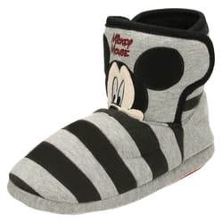 ) Boys Disney Slippers Mickey Mouse - UK 12 Child, Black/Grey (Grey