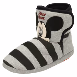 ) Boys Disney Slippers Mickey Mouse - UK 1 Child, Black/Grey (Grey