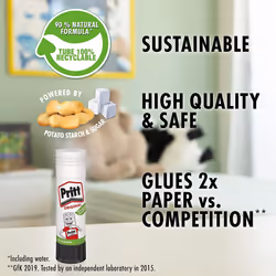 Pritt Glue Stick, Safe & Child-Friendly Craft Glue for Arts & Crafts Activities, Strong-Hold adhesive for School & Office Supplies, 10x11g Pritt Stick