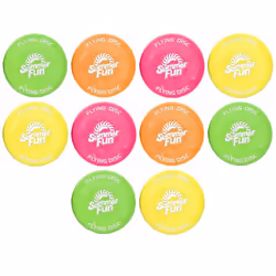 10 Summer Fun Flying Disks - Assorted Colours