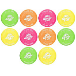 10 Summer Fun Flying Disks - Assorted Colours