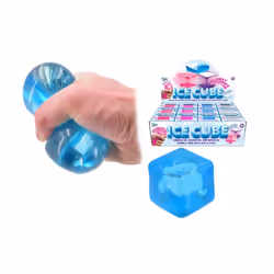 Ice Cube Squishy Stretch Stress Toy 4 Pack Assorted Colours