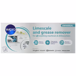 WPRO  Indesit Limescale And Detergent Descaler and De Greaser (Box Of 12) Helps Kill Bacteria And Eliminates Odours And Keeps ...